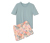 Shorty-Pyjama, Shorts mit Blumen-Alloverprint