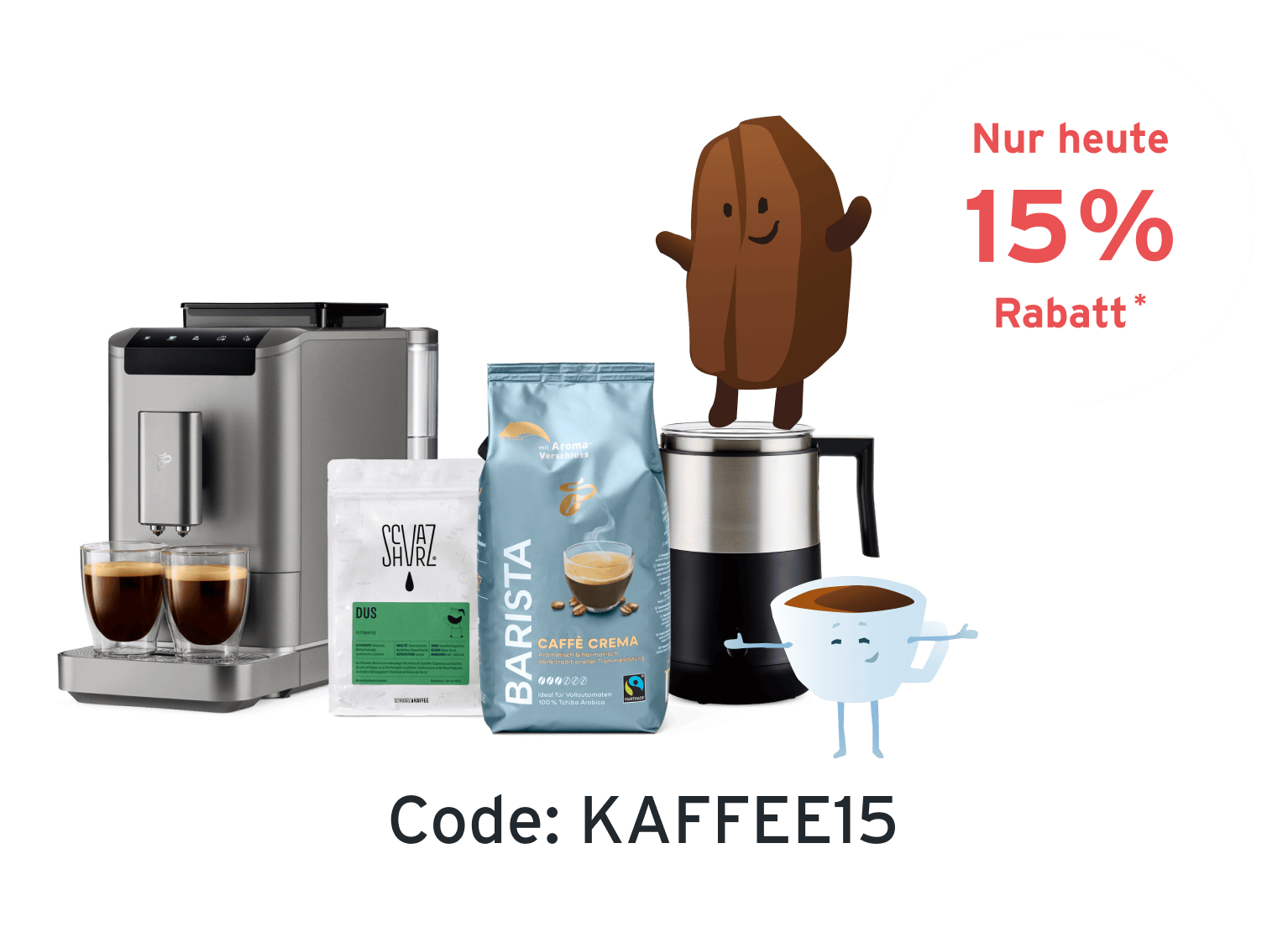 15% Rabatt auf Kaffee & mehr!*