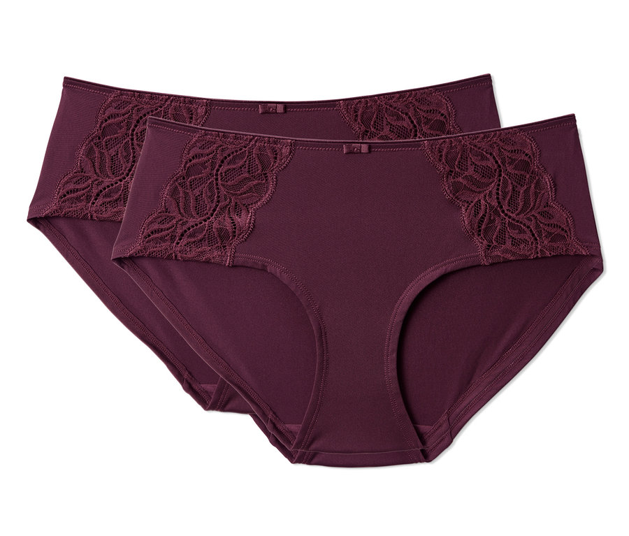 Zwei bordeauxrote Pantys, 2er-Pack.