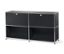 Sideboard Metall »CN3« mit versetzbaren Klappenfächern, schwarz - Matt schwarz