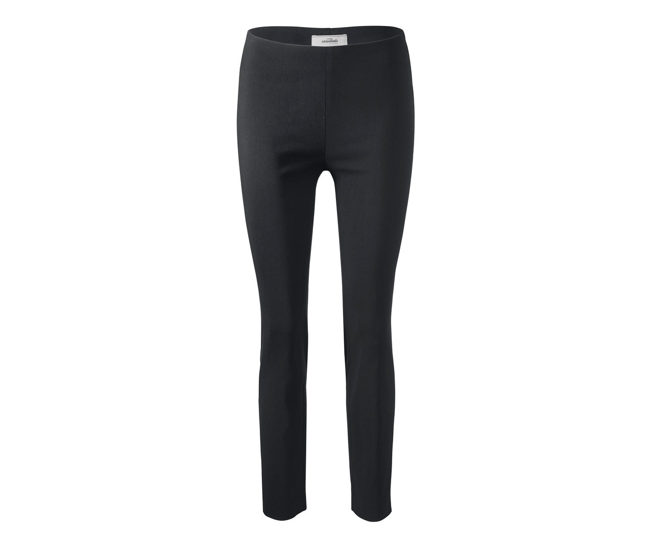 Schwarze knöchellange Stretchhose.