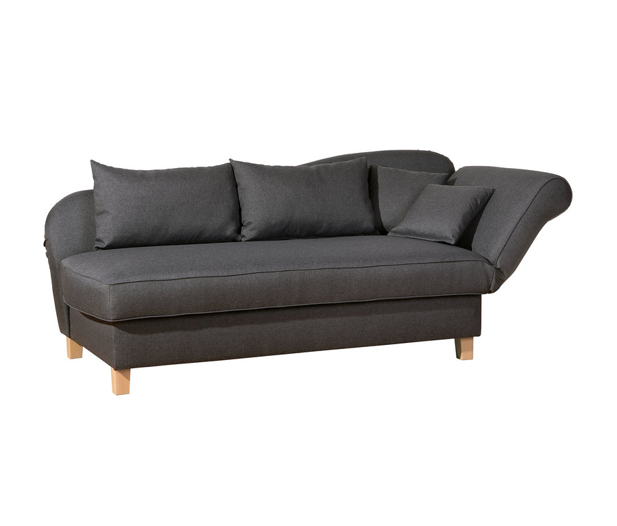 Graue Recamiere »Saturn« mit Stauraum, rechts.