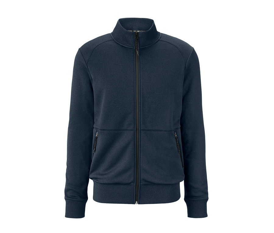 Marineblaue Funktions-Sweatjacke mit Reißverschluss.