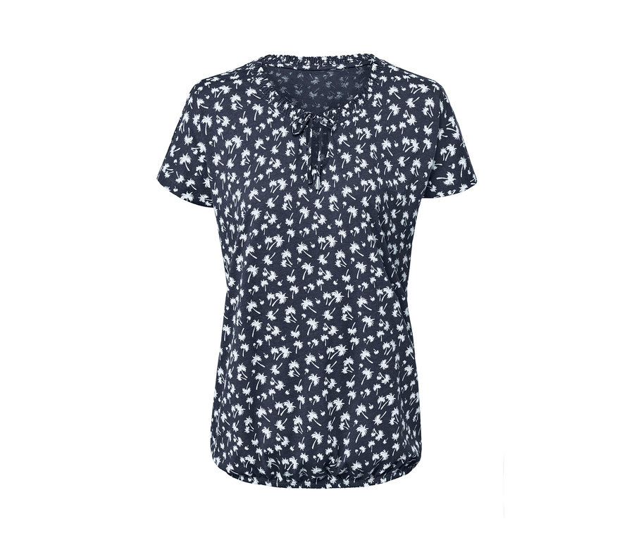 Blusenshirt mit Palmenmuster.
