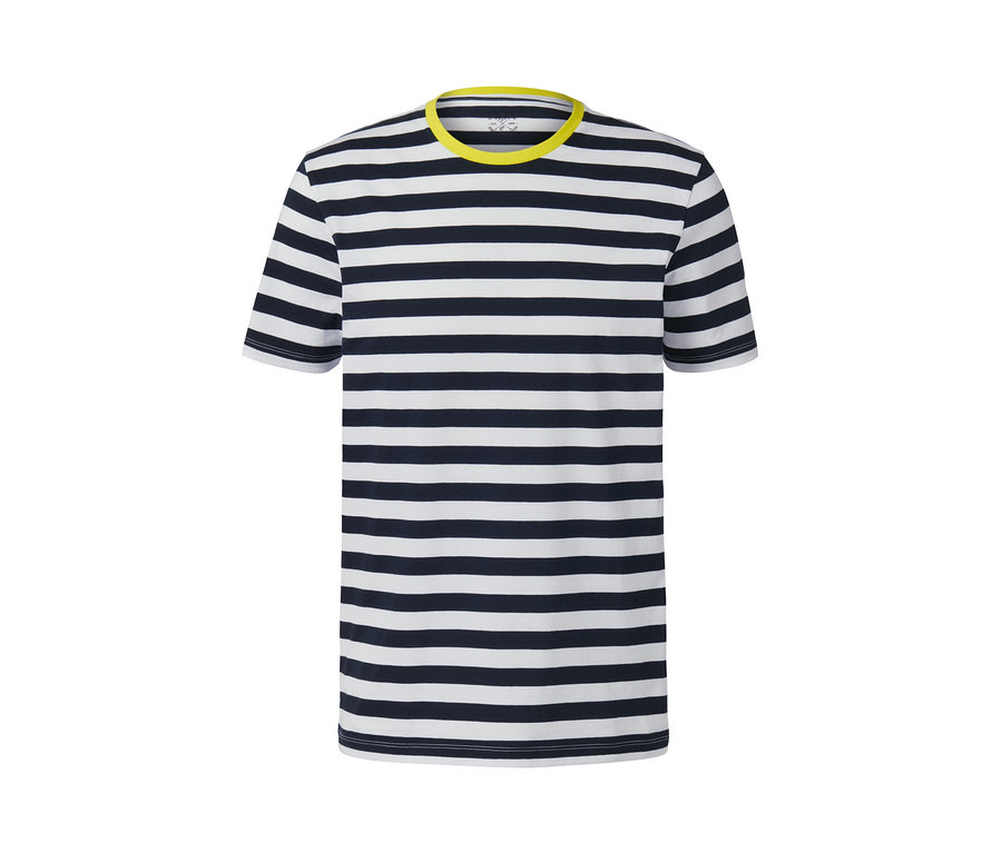 Gestreiftes T-Shirt mit gelbem Rundhalsausschnitt, 2 Stk.