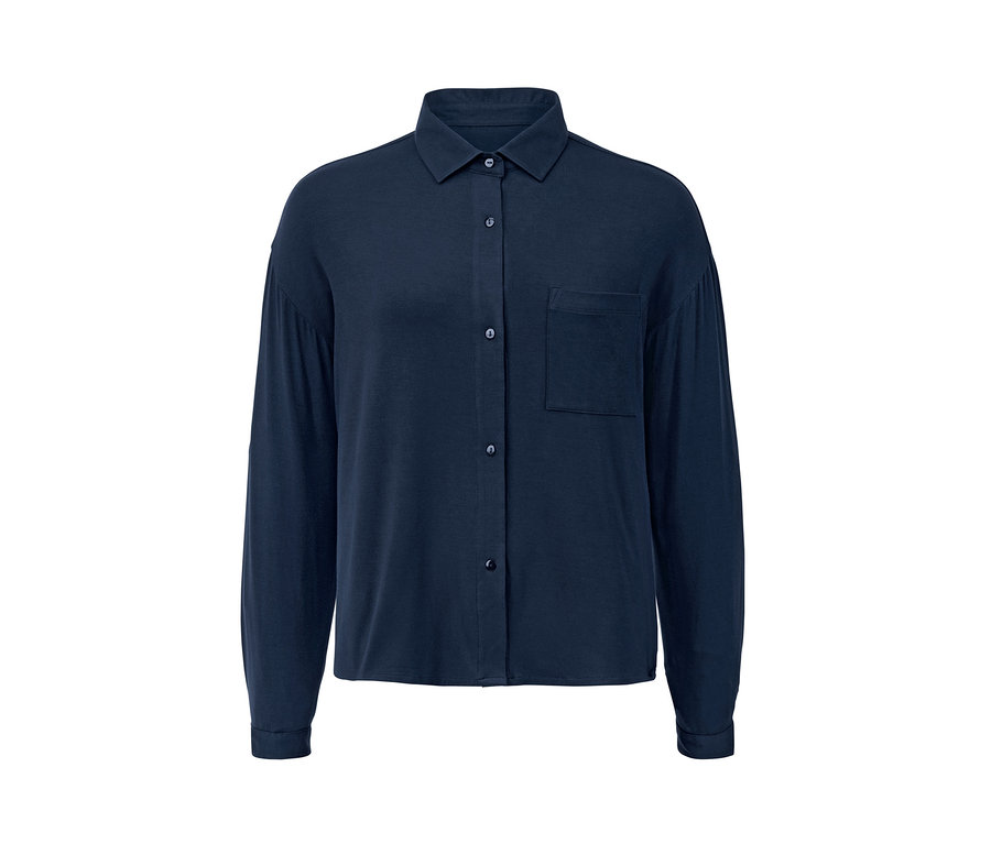 Blusenshirt mit langen Ärmeln und Brusttasche.