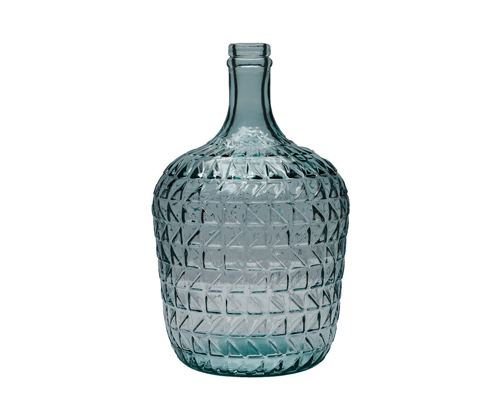 Eine blaue Vase »Valentina« vor einem weißen Hintergrund.