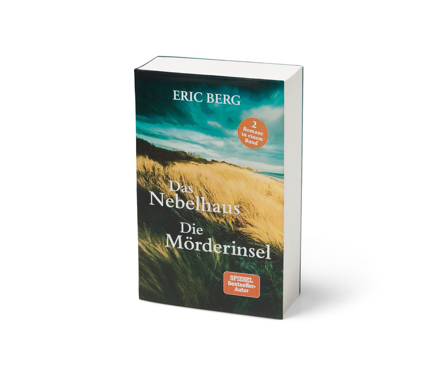 Das Buchcover von Eric Bergs »Das Nebelhaus« und »Die Mörderinsel« ist zu sehen.