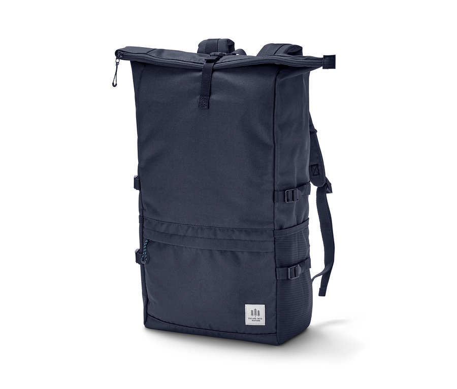 Dunkelblauer Outdoor-Rucksack.