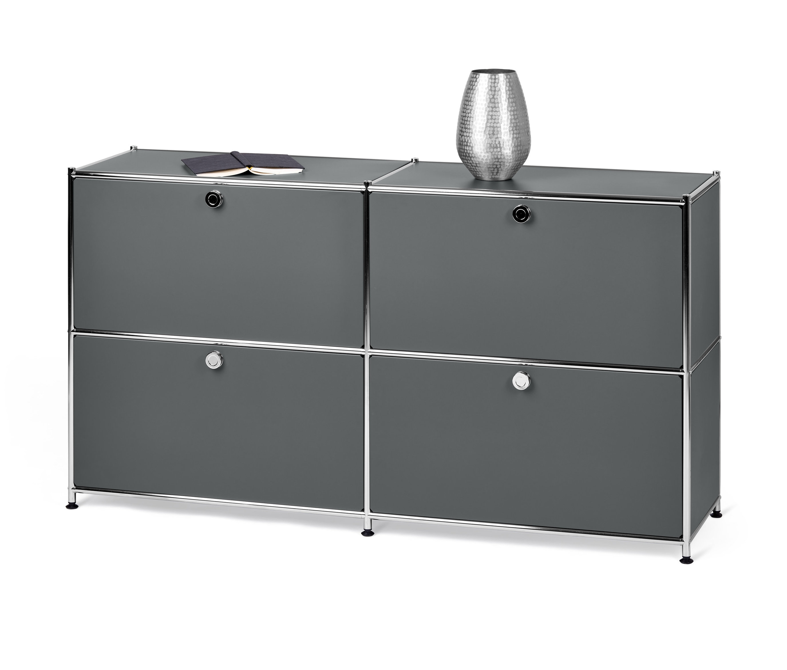 Tchibo - Sideboard »Cn3« mit vier Klappen - 152x40x82,5cm - chrom - Stahl / Aluminium / Kunststoff
