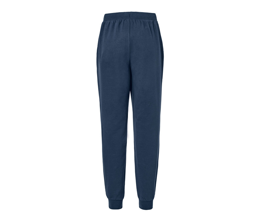 Marineblaue Loungewear-Hose auf weißem Hintergrund.
