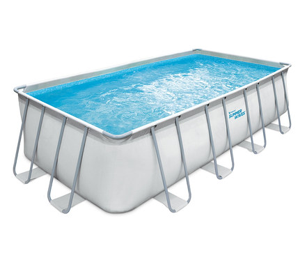 Summer Waves Elite-Frame-Pool, ca. 549 x 274 x 132 cm, gefüllt mit Wasser.