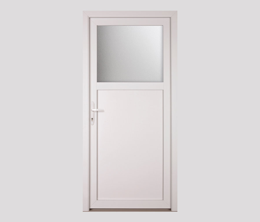 Weiße KM Meeth Kunststoff-Nebeneingangstür »K301D«, DIN links.