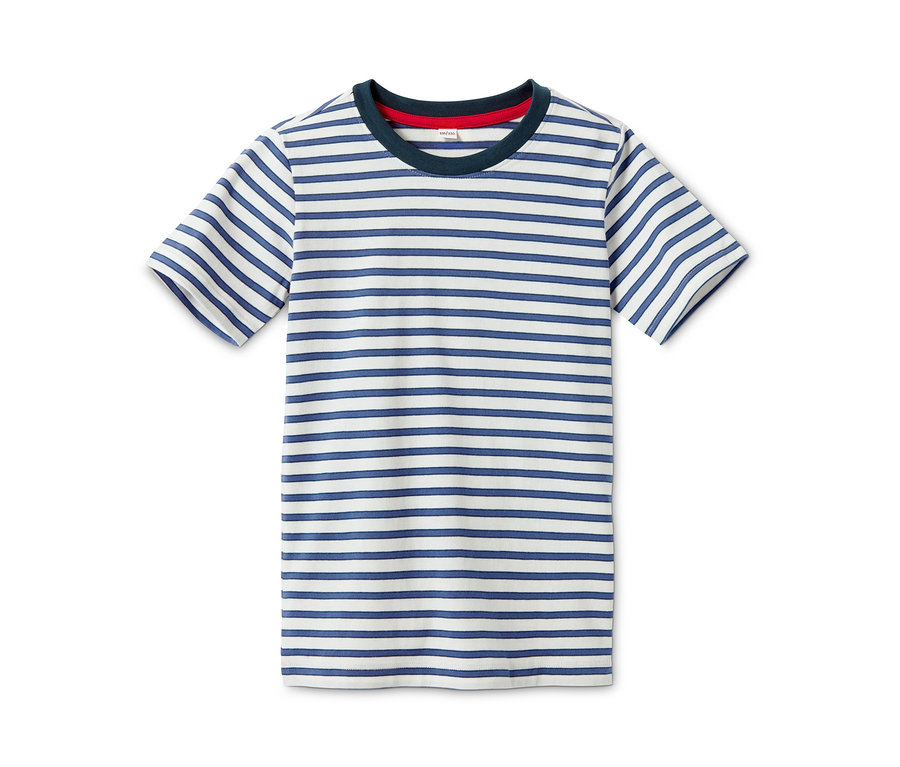 Gestreiftes Kurzarm-T-Shirt aus Bio-Baumwolle.