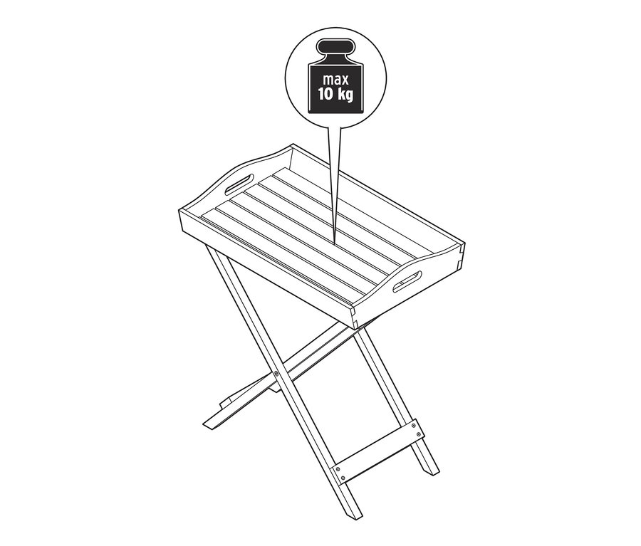 Skizze von einem 6-teiligen Dining-Set »Leira«.