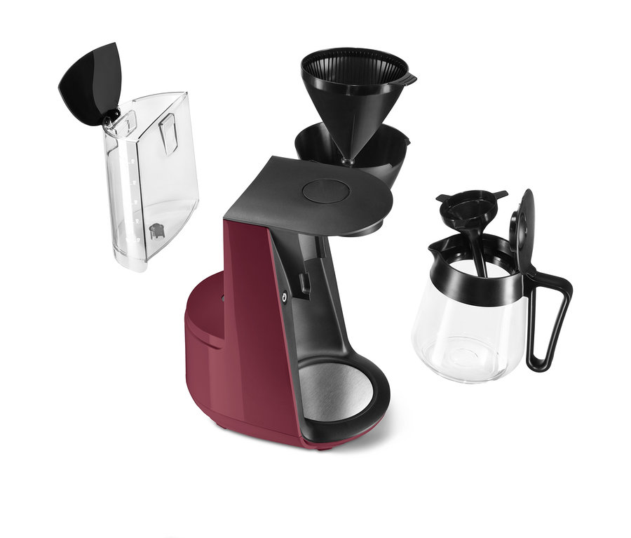 Eine »Let's Brew« Filterkaffeemaschine, berry, und Zubehör.