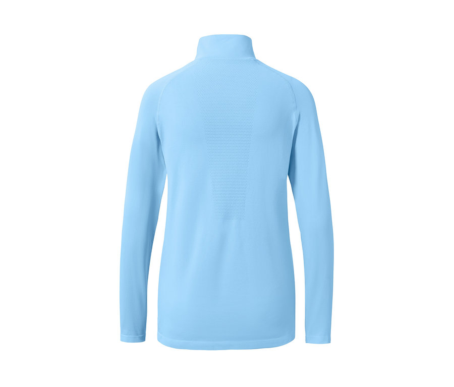 Hellblaues Seamless-Trainingsshirt mit langen Ärmeln.