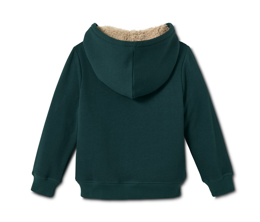 Dunkelgrüne Kapuzen-Sweatjacke.