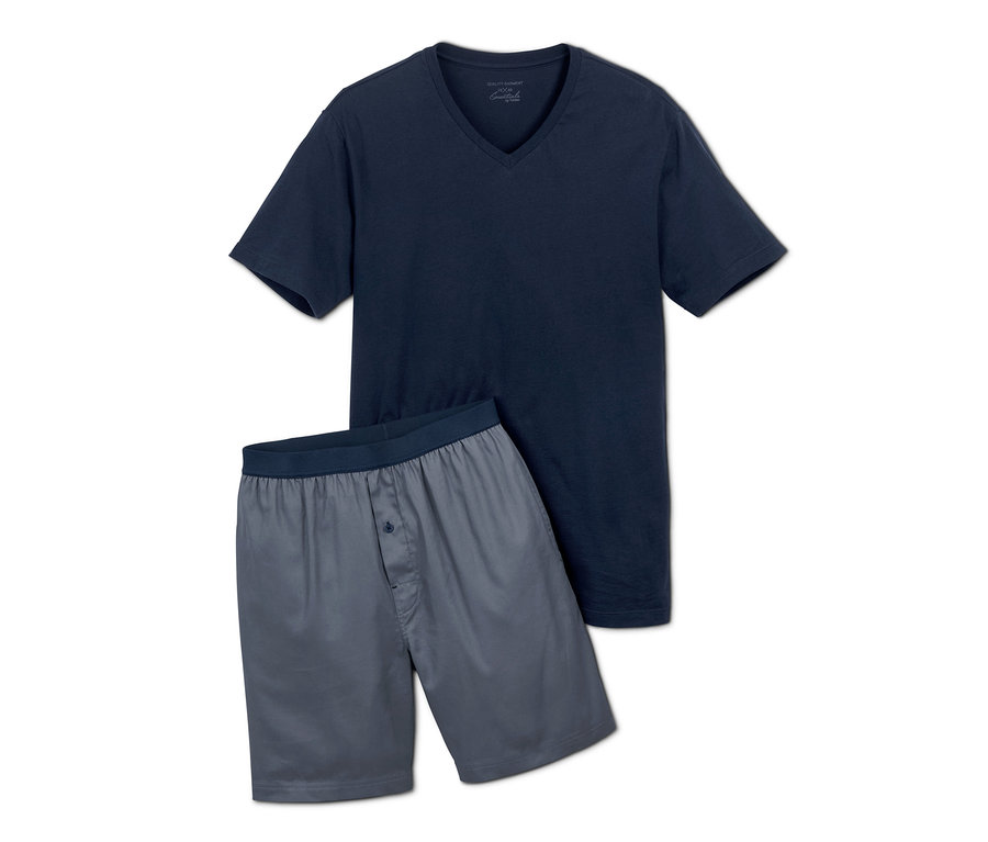 Marineblauer Shorty-Pyjama.
