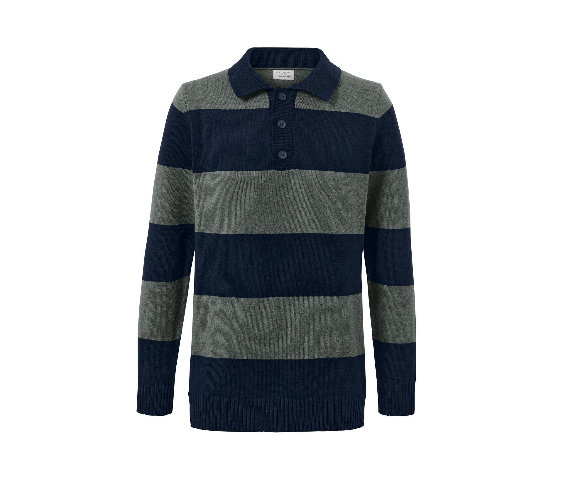 Pullover - Herren - Gr. S - dunkelblau/gestreift - dunkelblau