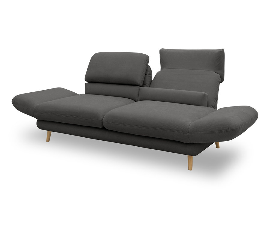 Graues, drehbares 2-Sitzer Sofa »Malaga« der DOMO collection.