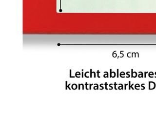 Detailansicht der roten ADE Digitalen Küchenwaage »Leonie«, die 0 g anzeigt.