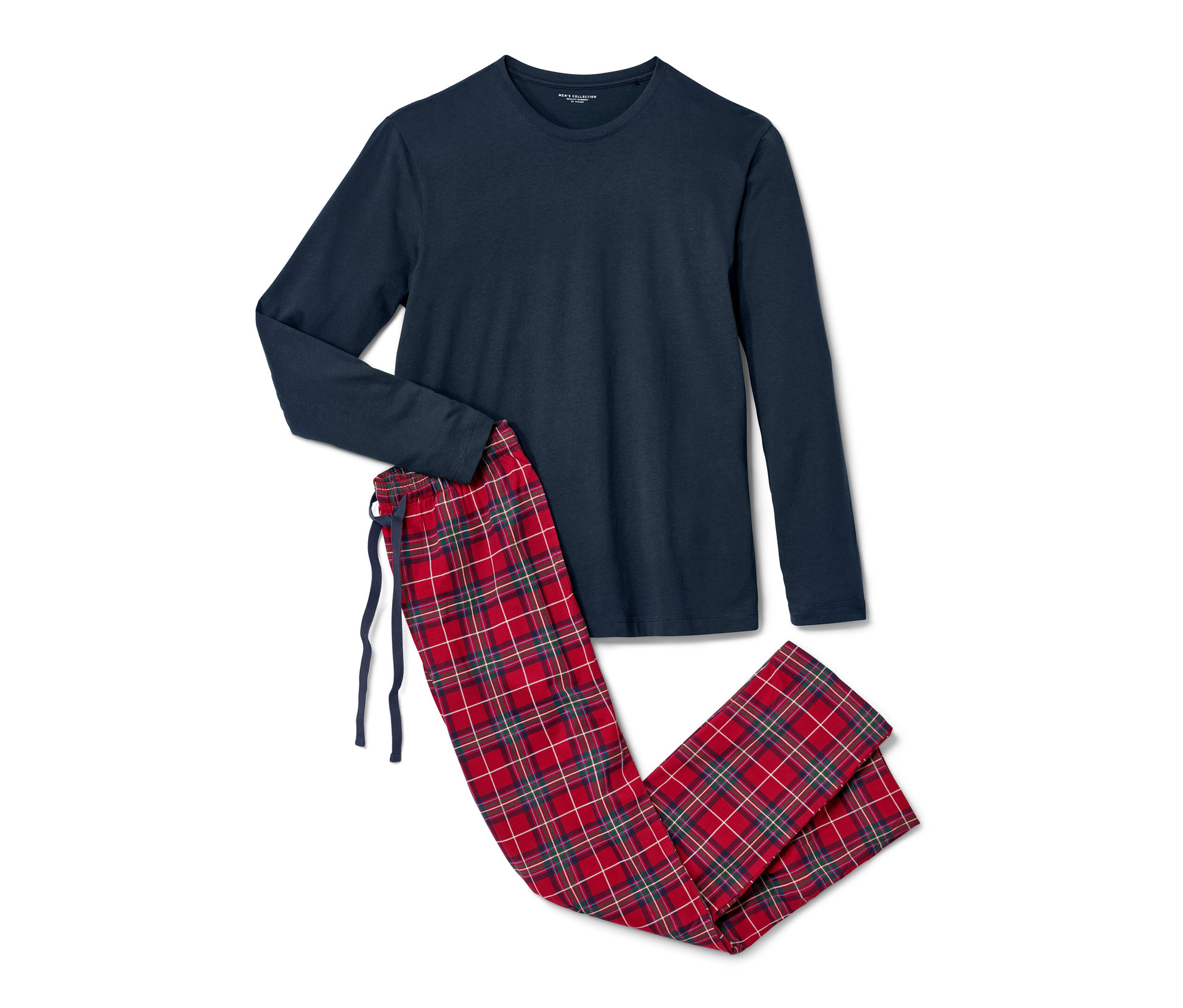 Pyjama - Herren - Gr. XL - dunkelblau/kariert - dunkelblau