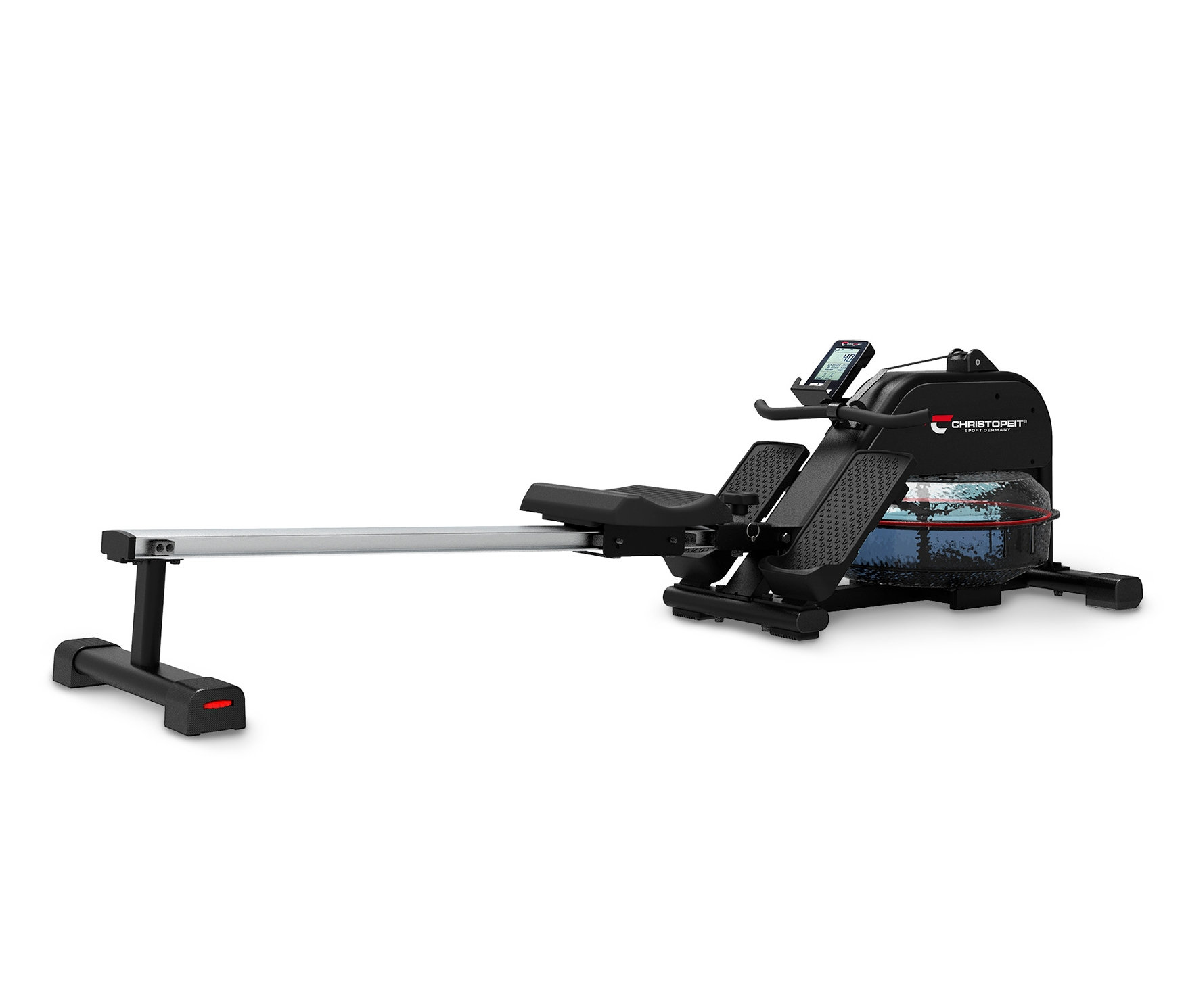 Schwarzes Christopeit Wasser Rudergerät »WRT 1300« vor einem weißen Hintergrund.