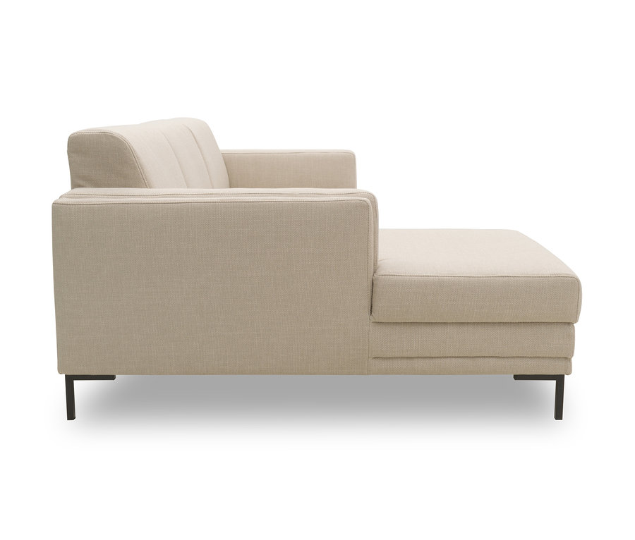 LOOKS by Wolfgang Joop Ecksofa, links, beige in der Seitenansicht.