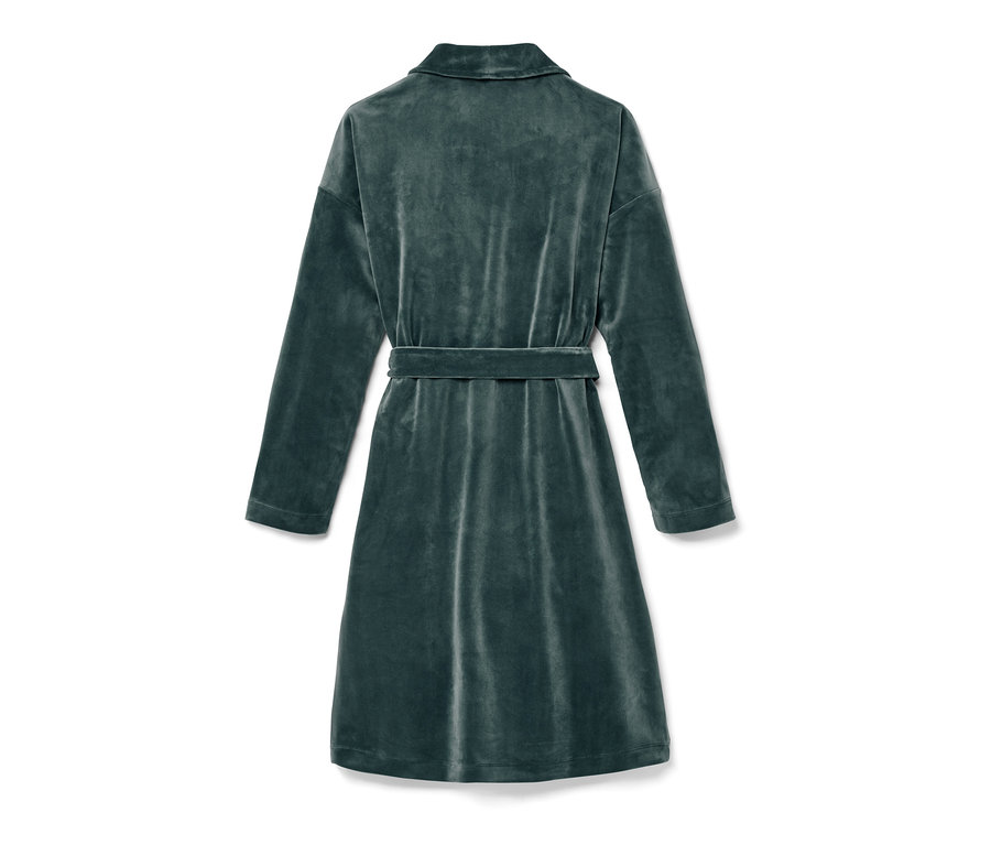 Rückansicht eines Nicki-Morgenmantels mit Taillengürtel.