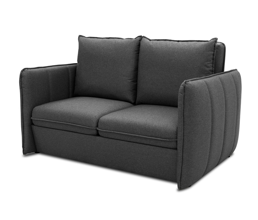 Graues DOMO collection 2-Sitzer-Sofa »Ronda« mit Hockern mit zwei Sitzen.