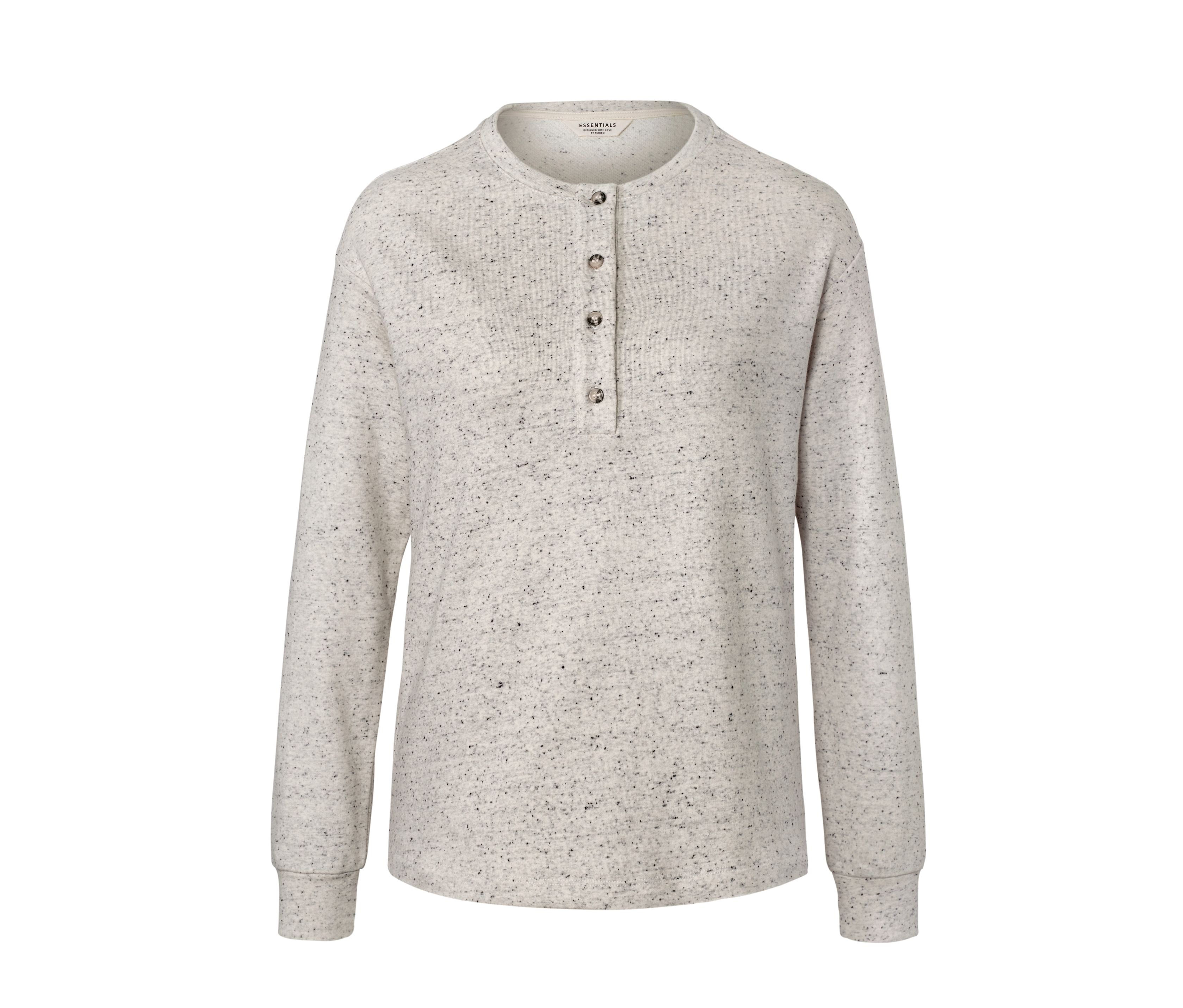 Thumbnail - Tchibo - Sweatshirt mit Knopfleiste - Damen - Gr. XS - beige