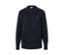 Dunkelblauer Feinstrickpullover.