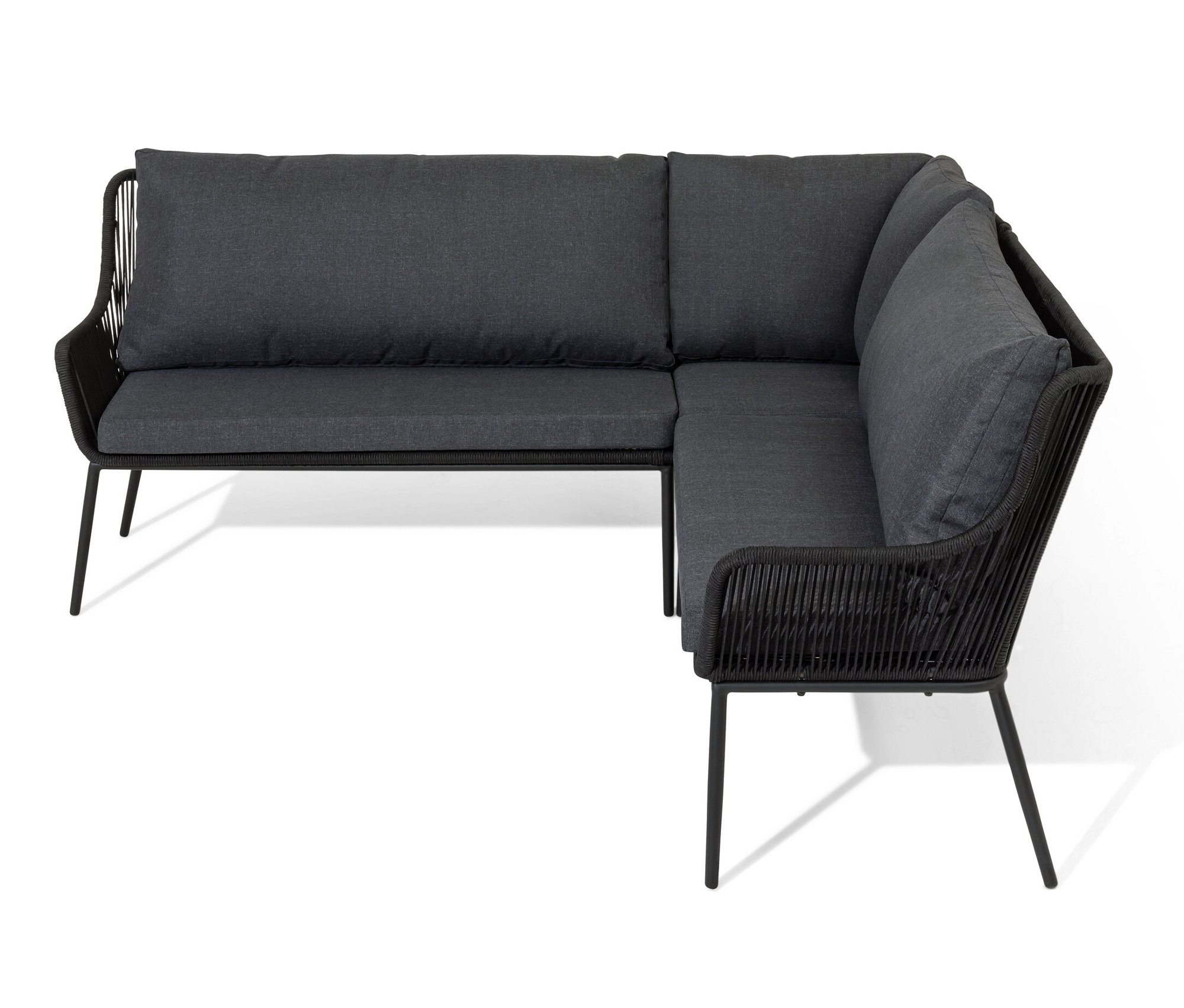 Thumbnail - Tchibo - Lounge-Ecke mit Textilgeflecht - 208x57,5x87cm - anthrazit - Stahl / Polypropylen / Polyester