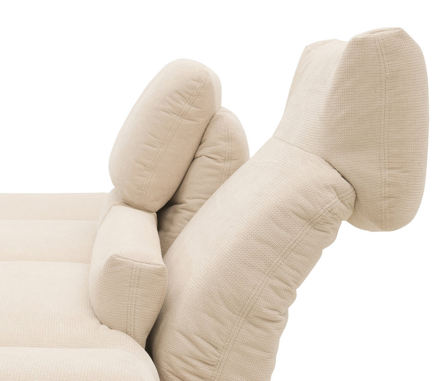 Detailansicht eines creme-farbenen DOMO collection 2-Sitzer-Sofas »Malaga«, drehbar.