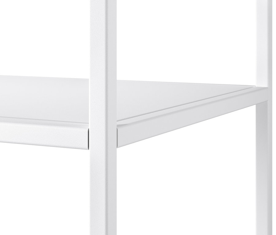 Detailaufnahme eines Metallregals.