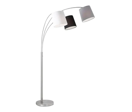 JUST LIGHT Stehleuchte »Melvin« mit drei Lampenschirmen in Weiß, Schwarz und Grau.