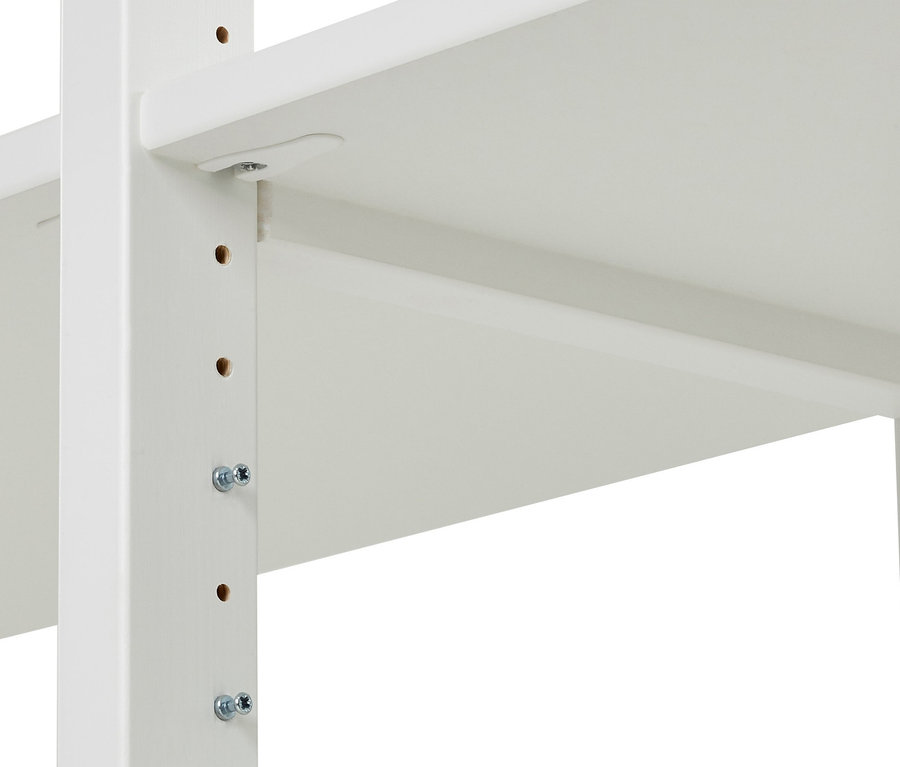 Detailansicht eines weißen Hoppekids Regalbett »Storey«, ca. 90 x 200 cm.