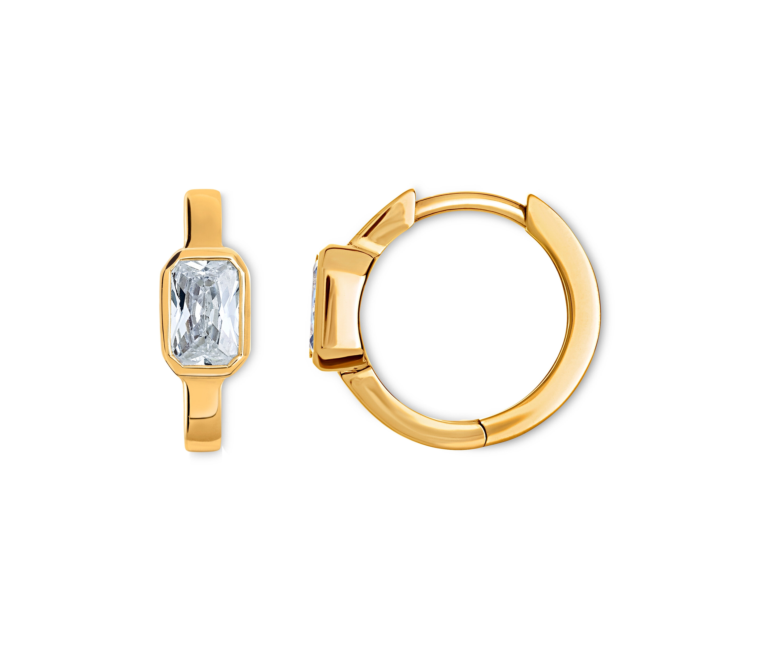 Tchibo - 925 Silber Creolen »Baguette« - weiß