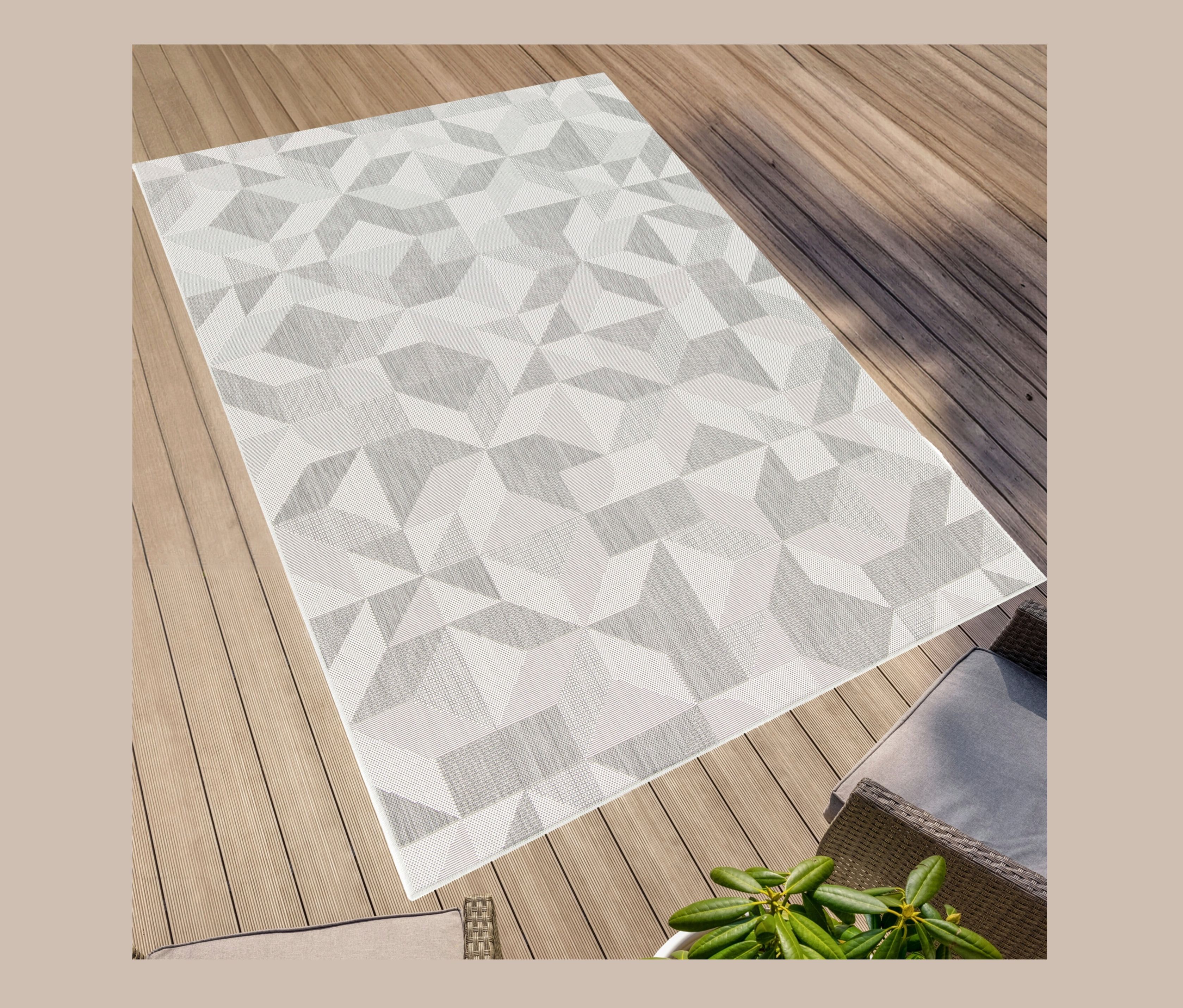 Thumbnail - Tchibo - Faltbarer Outdoor-Teppich im Mosaik-Design - beige