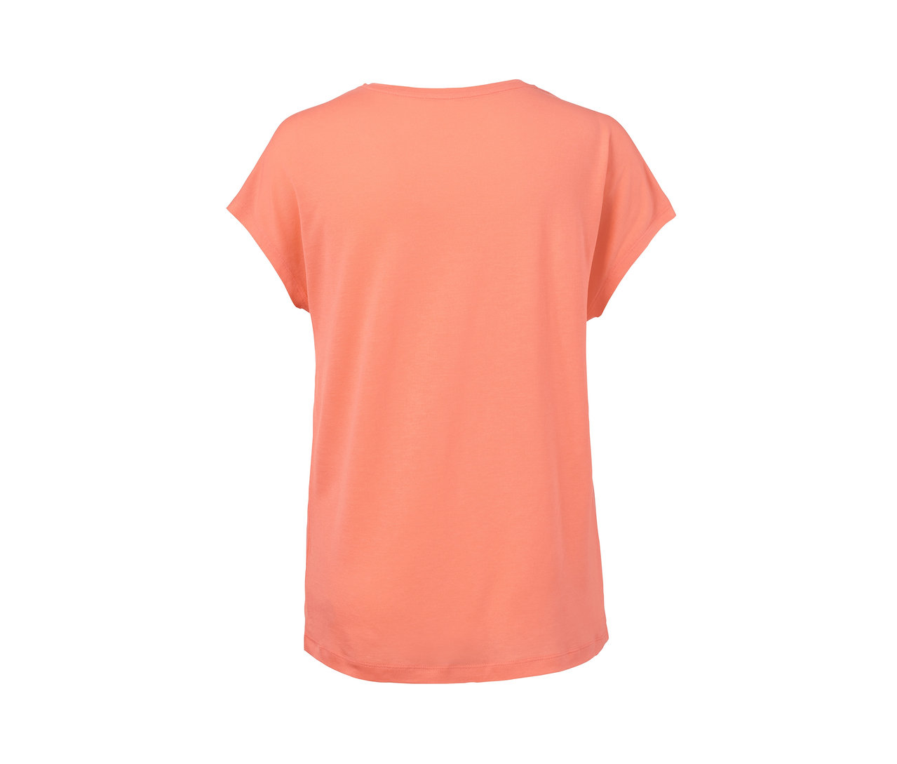 Pfirsichfarbenes Shirt.