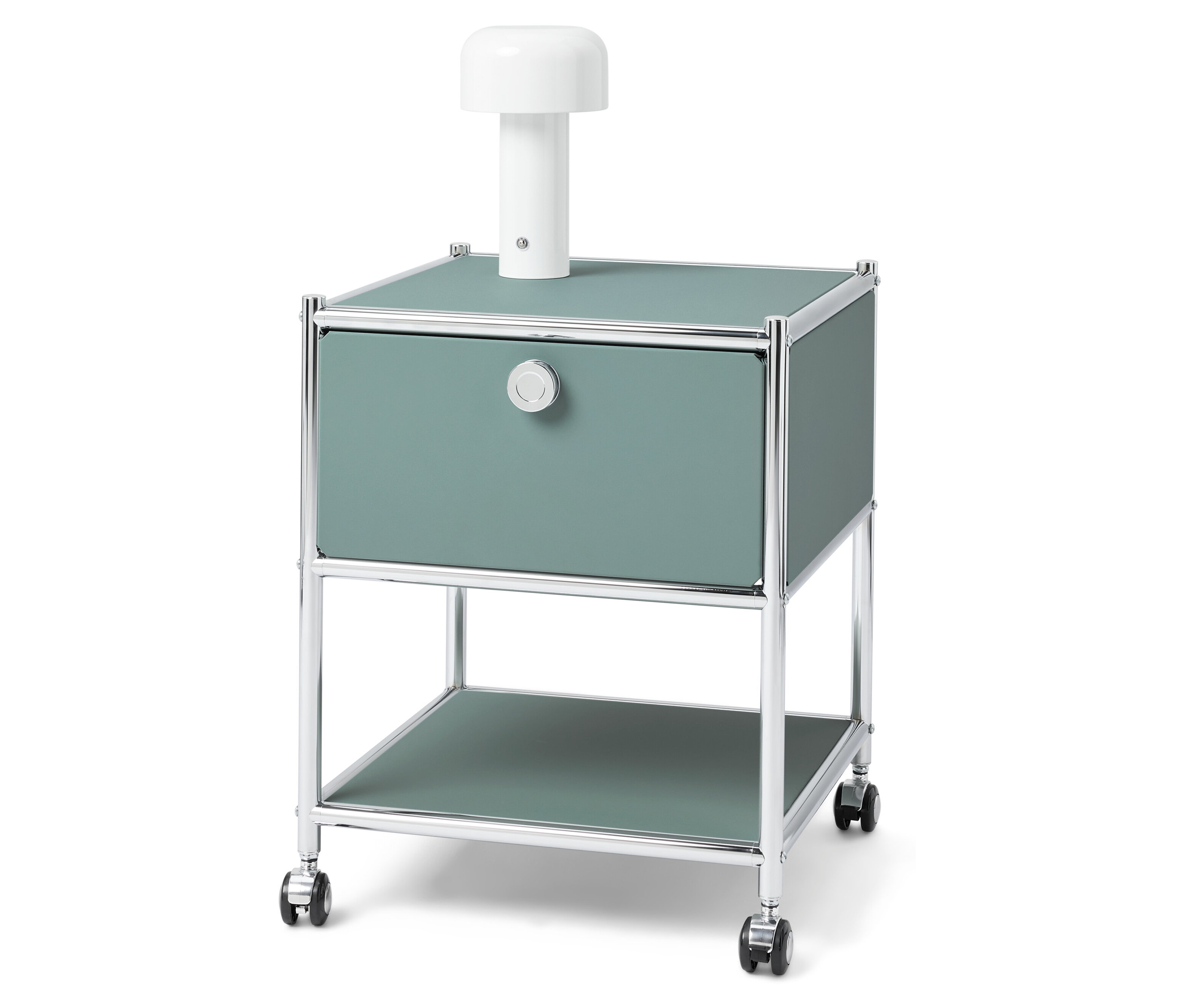 Tchibo - Beistelltisch Metall »Cn3« mit 1 Schublade - 40x40x46,5cm - chrom - Stahl / Aluminium / Kunststoff