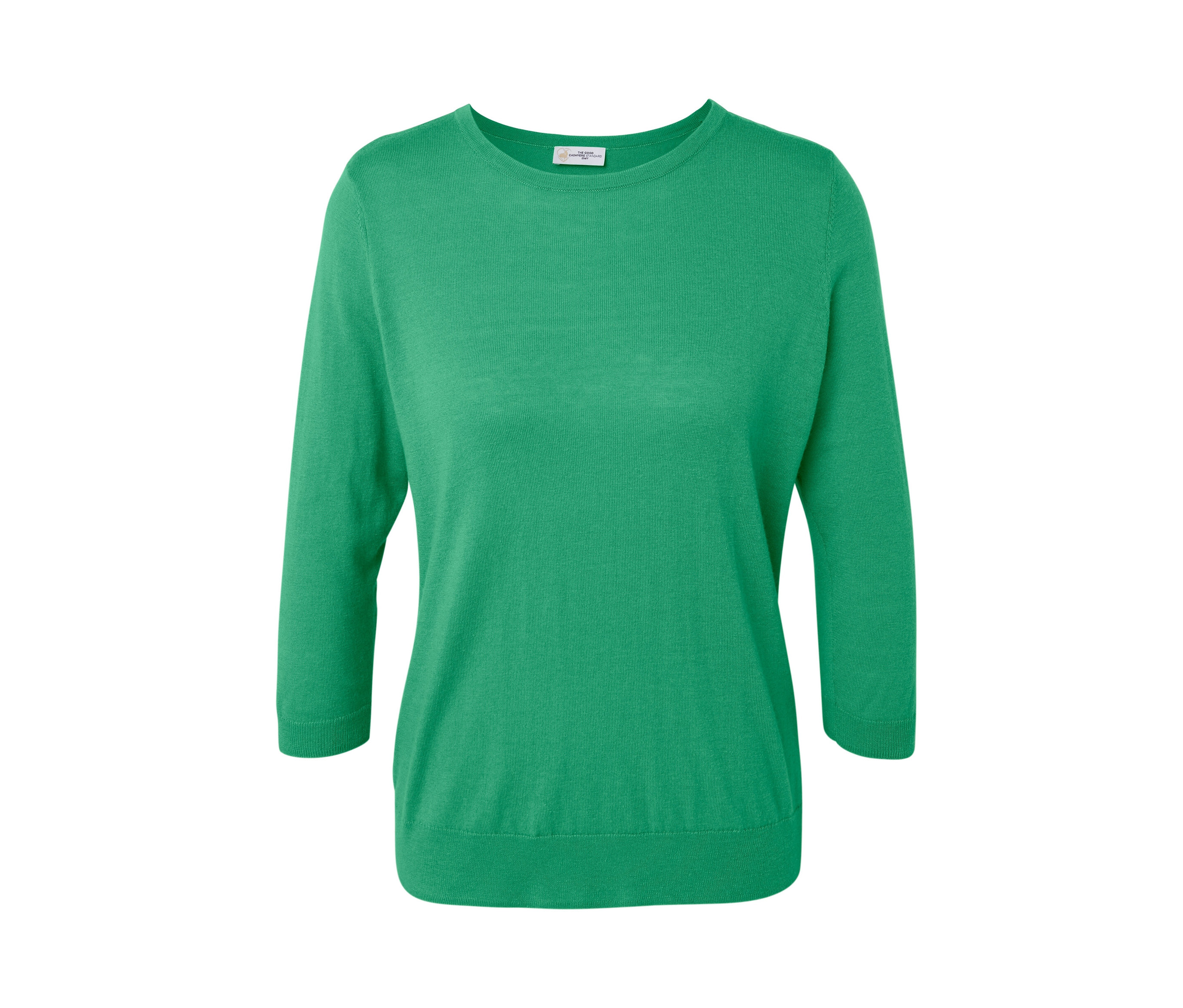 Feinstrickpullover mit Seide - Damen - Gr. M - grün - grün
