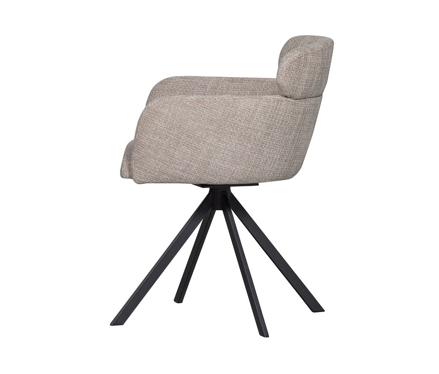 Beiger Woood Stuhl »Fenne« mit vier schwarzen Beinen.
