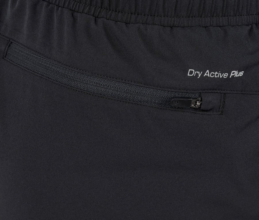Detailaufnahme einer Funktionsshorts mit Reißverschlusstasche.