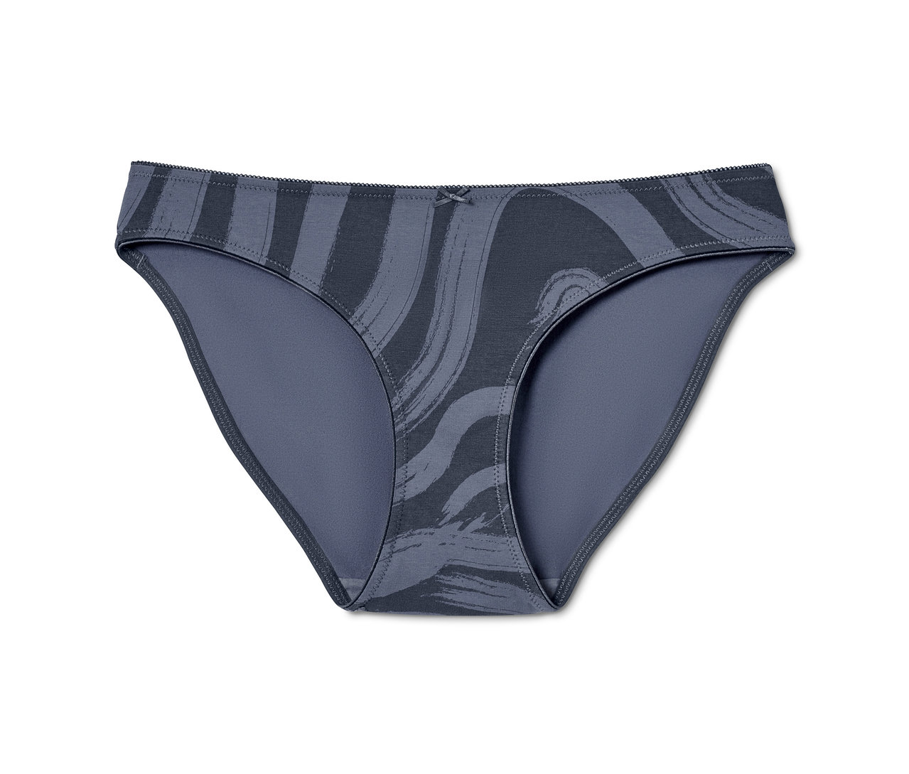 Nahaufnahme von einem graumuster Slip (5er Pack) vor weissem Hintergrund.