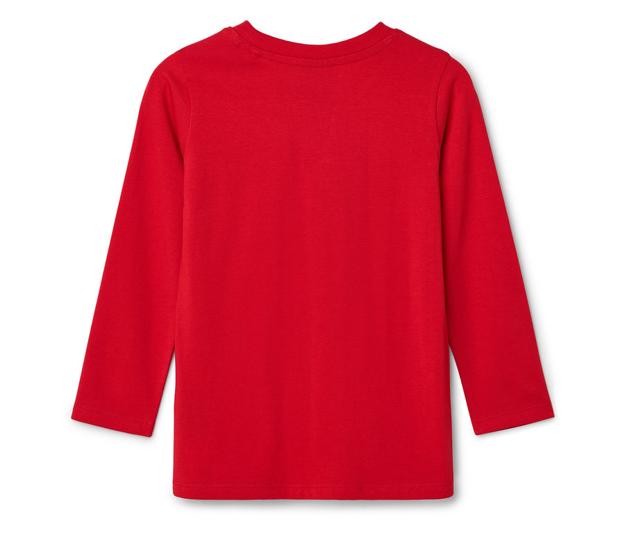 Rotes Langarmshirt.