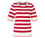 Rot-weiß gestreiftes Oberteil mit kurzen Ärmeln.