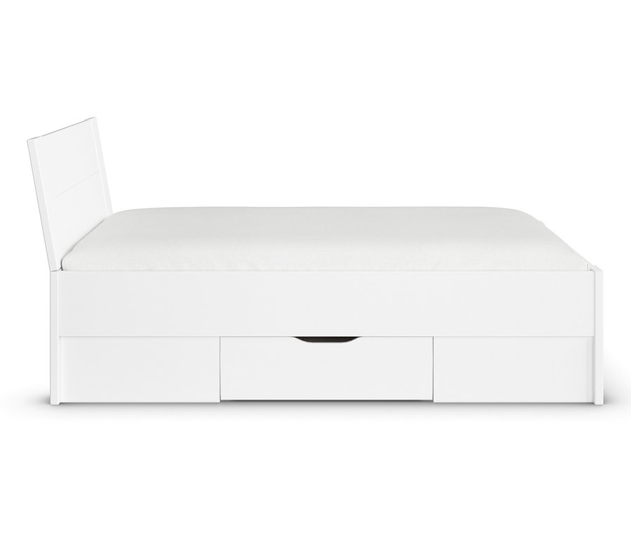 Weißes Bett »Aditio Beds« (120 cm) mit Stauraum.