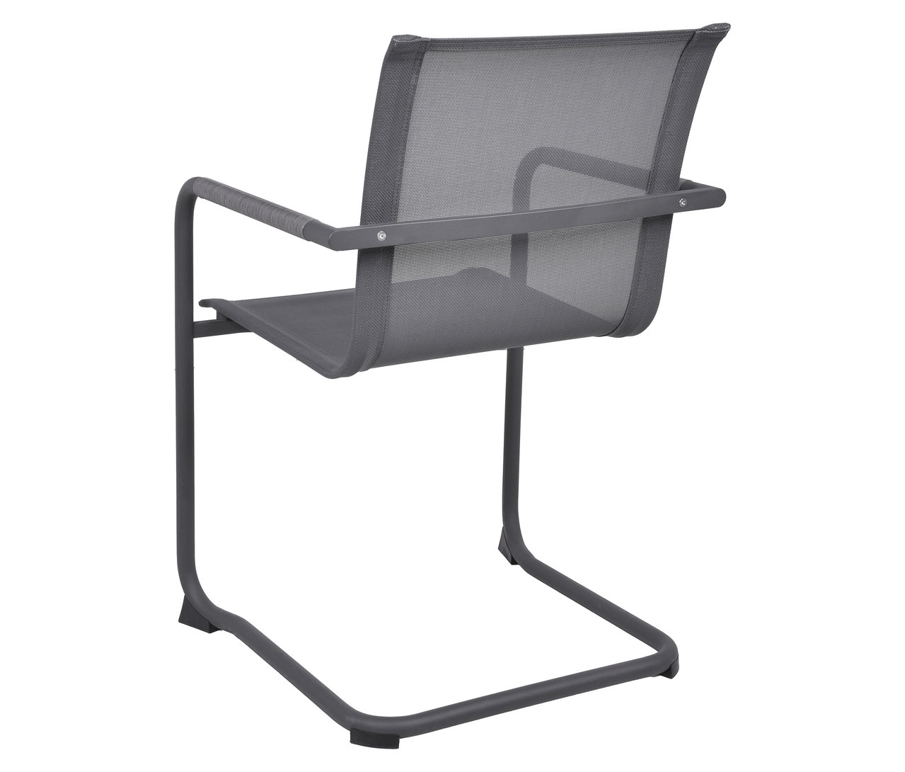 Rückansicht eines einzelnen grauen »Kendra« Freischwingers.